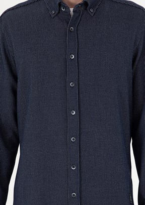 PİERRE CARDİN Lacivert Erkek Uzun Kol Gömlek