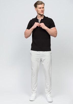 JOHNNY JOE Ortiz Siyah Erkek Polo Yaka T-shirt