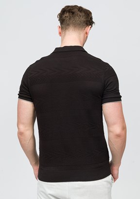 JOHNNY JOE Ortiz Siyah Erkek Polo Yaka T-shirt