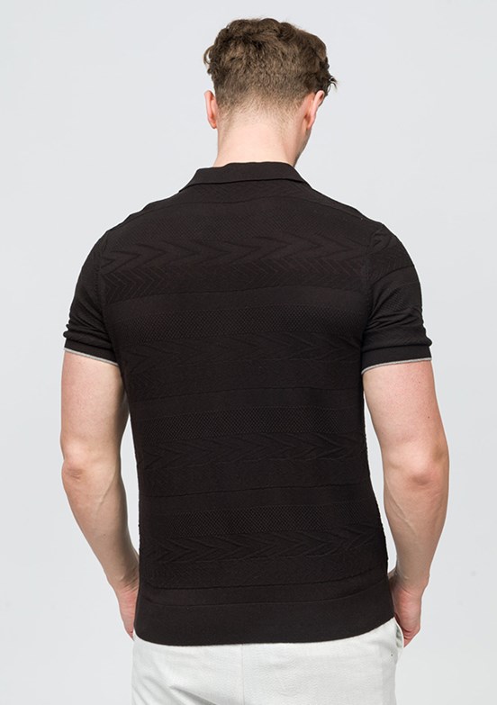 JOHNNY JOE Ortiz Siyah Erkek Polo Yaka T-shirt
