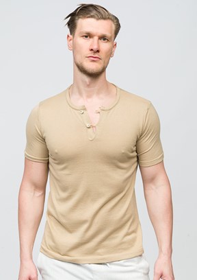 JOHNNY JOE Jesus Vizon Erkek Bisiklet Yaka T-shirt