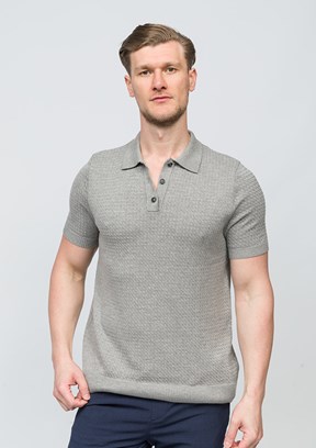 JOHNNY JOE Marcos Gri Erkek Polo Yaka T-shirt