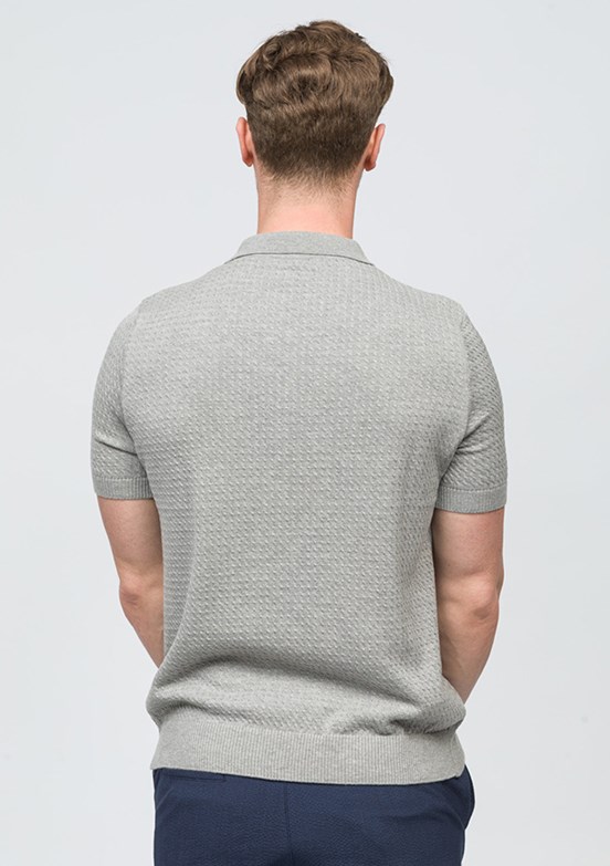 JOHNNY JOE Marcos Gri Erkek Polo Yaka T-shirt