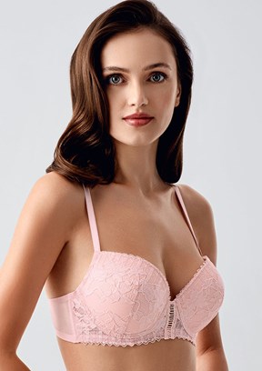 NEW BRA - 3383600000 Kadın Pudra Desteksiz Dantelli Sütyen