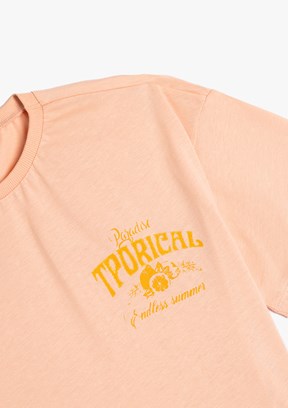 KOTON Pembe Kız Çocuk Baskılı T-Shirt