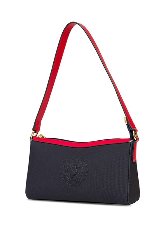 US POLO ASSN Lacıvert-Kırmızı-Beyaz Kadın Omuz Çantası