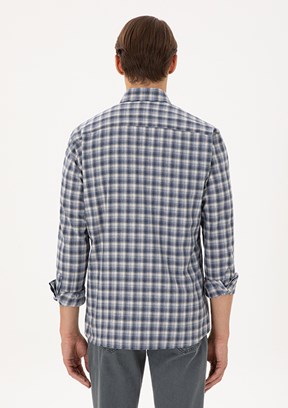 PİERRE CARDİN Mavi Erkek Uzun Kol Gömlek