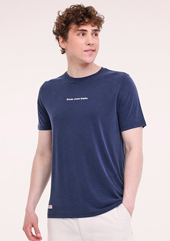 LUMBERJACK ML Jasper 11URB1052 5FX İndigo Erkek Kısa Kol T-shirt