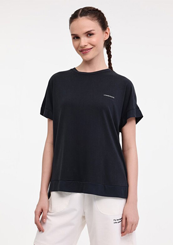 LUMBERJACK WL Regina 11LYG33 5FX Siyah Kadın Kısa Kol T-shirt