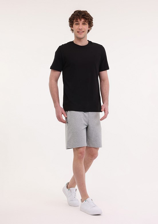 LUMBERJACK MB CT103 Pam Short 5FX Gri Melanj Erkek Şort