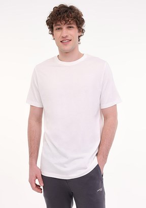 LUMBERJACK MB CT110 PM C NK T-SH 5FX Kırık Beyaz Erkek Kısa Kol T-shirt