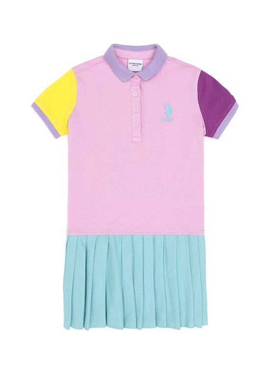 US POLO ASSN Pembe Kız Çocuk Örme Elbise
