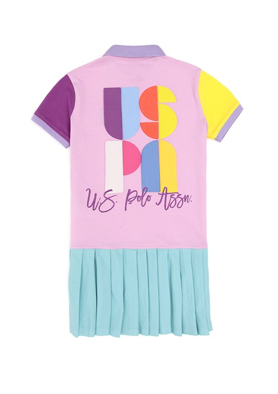 US POLO ASSN Pembe Kız Çocuk Örme Elbise