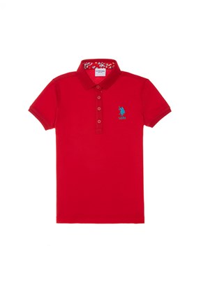 US POLO ASSN Kırmızı Kız Çocuk Slim T-Shirt