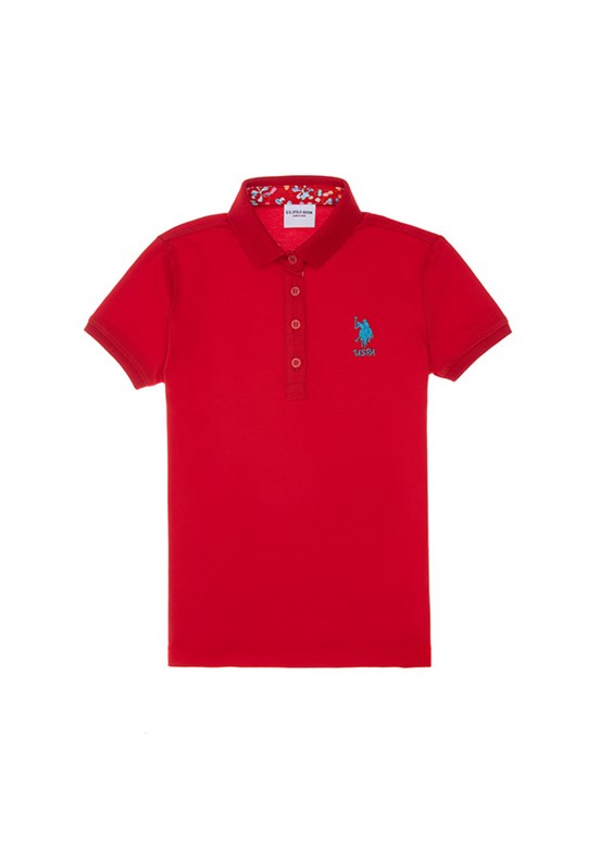 US POLO ASSN Kırmızı Kız Çocuk Slim T-Shirt