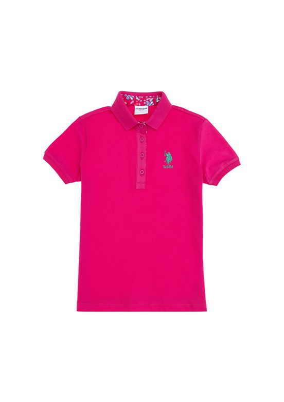 US POLO ASSN Pembe Kız Çocuk Slim T-Shirt