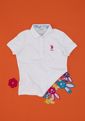 US POLO ASSN Beyaz Kız Çocuk Slim T-Shirt