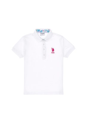US POLO ASSN Beyaz Kız Çocuk Slim T-Shirt