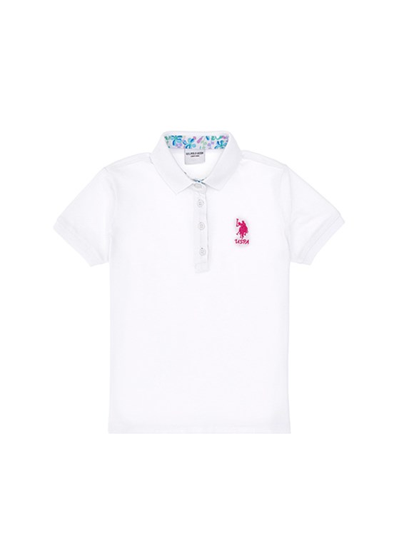 US POLO ASSN Beyaz Kız Çocuk Slim T-Shirt
