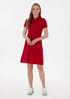 US POLO ASSN Kırmızı Kadın Culotte Elbise