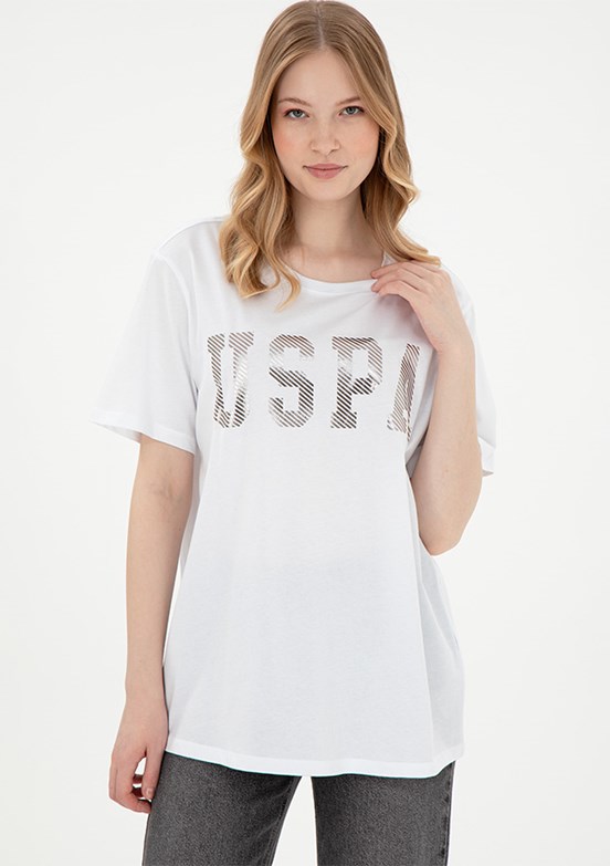 US POLO ASSN Beyaz Kadın Basic T-Shirt