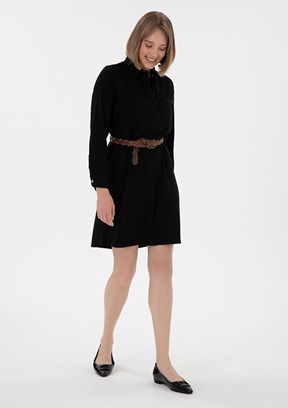 US POLO ASSN Siyah Kadın Culotte Elbise