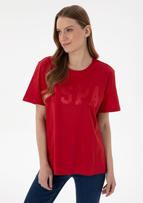 US POLO ASSN Kırmızı Kadın Basic T-Shirt