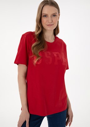 US POLO ASSN Kırmızı Kadın Basic T-Shirt