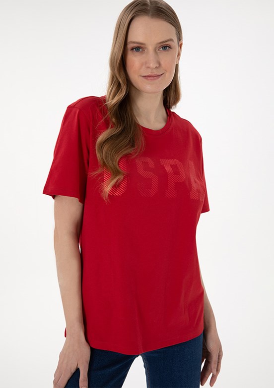 US POLO ASSN Kırmızı Kadın Basic T-Shirt