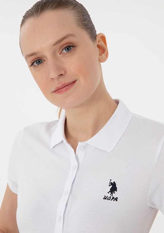 US POLO ASSN Beyaz Kadın Basic T-Shirt