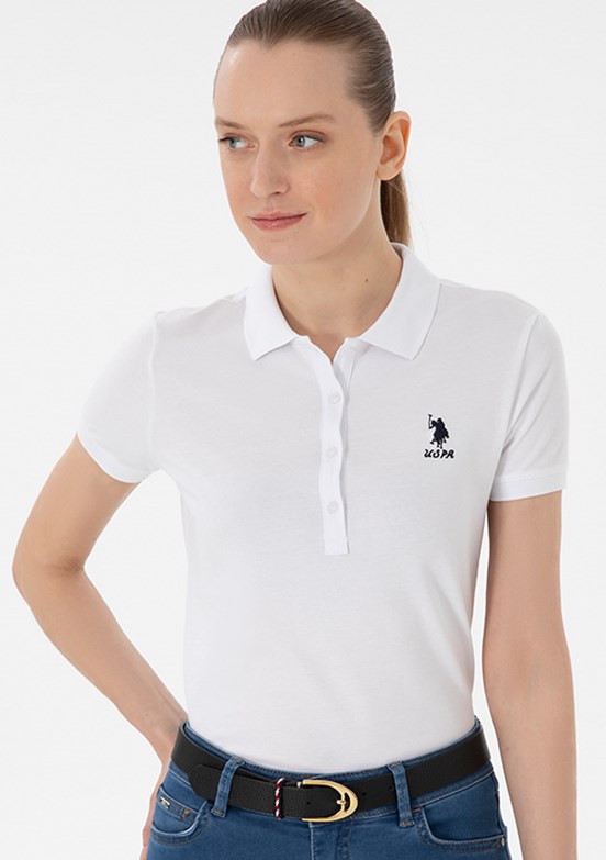 US POLO ASSN Beyaz Kadın Basic T-Shirt