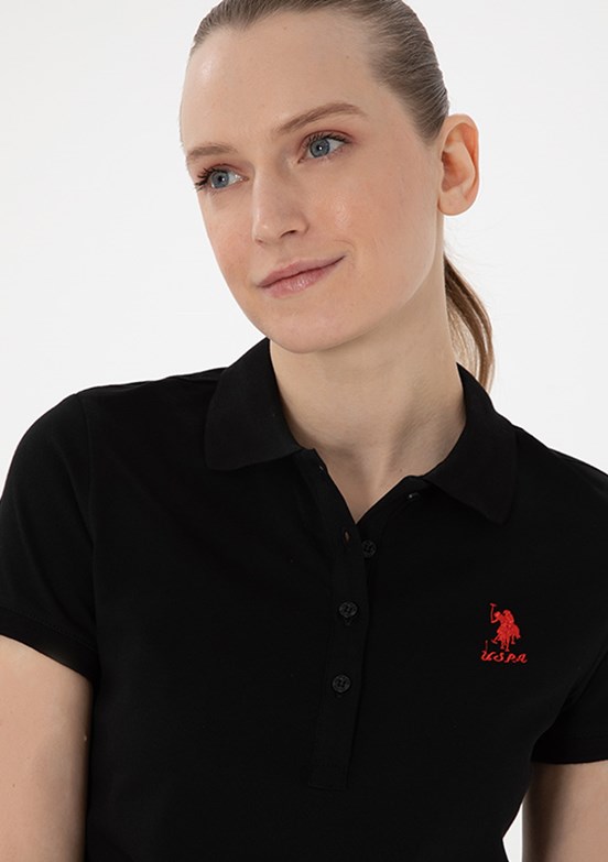 US POLO ASSN Siyah Kadın Basic T-Shirt