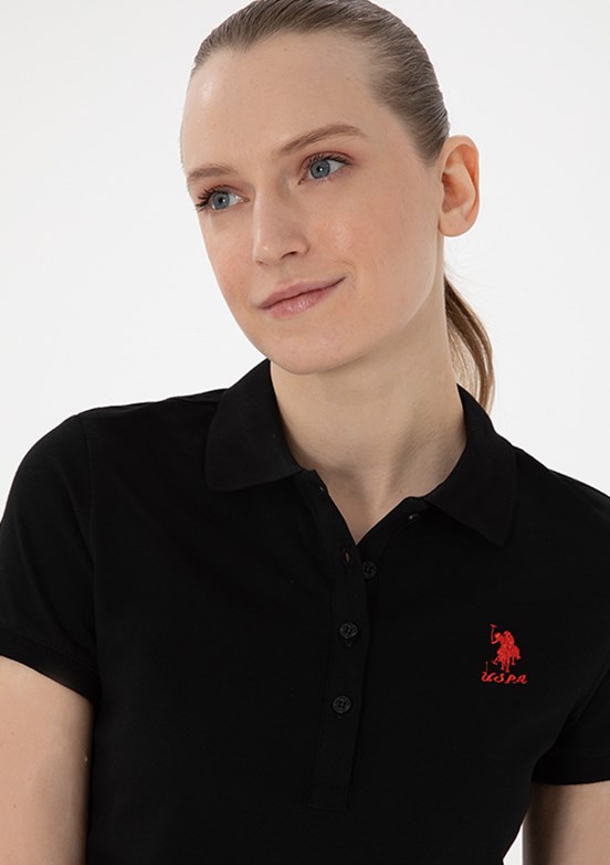 US POLO ASSN Siyah Kadın Basic T-Shirt