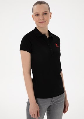 US POLO ASSN Siyah Kadın Basic T-Shirt