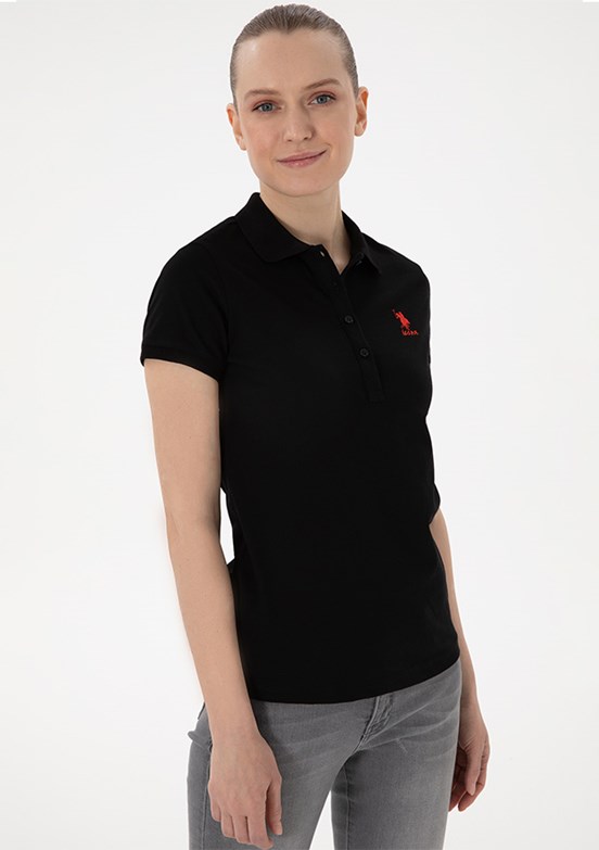 US POLO ASSN Siyah Kadın Basic T-Shirt