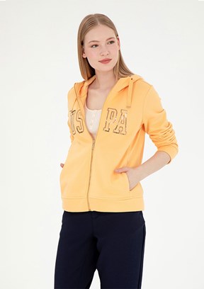 US POLO ASSN Turuncu Kadın Basic Sweatshirt
