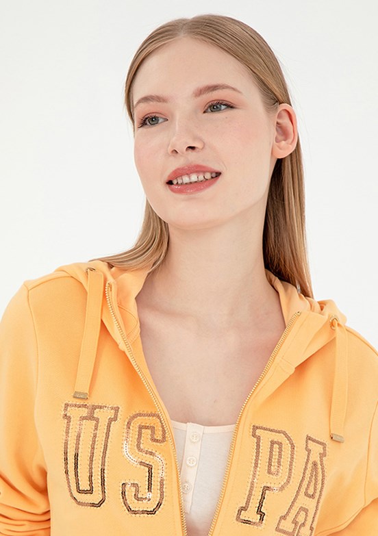 US POLO ASSN Turuncu Kadın Basic Sweatshirt
