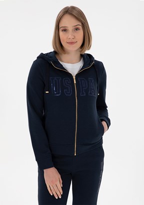 US POLO ASSN Lacivert Kadın Basic Sweatshirt