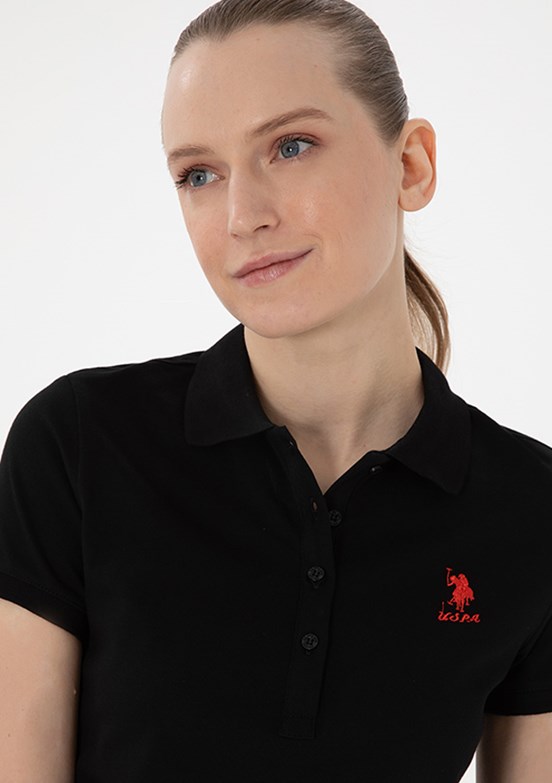 US POLO ASSN Siyah Kadın Basic T-Shirt