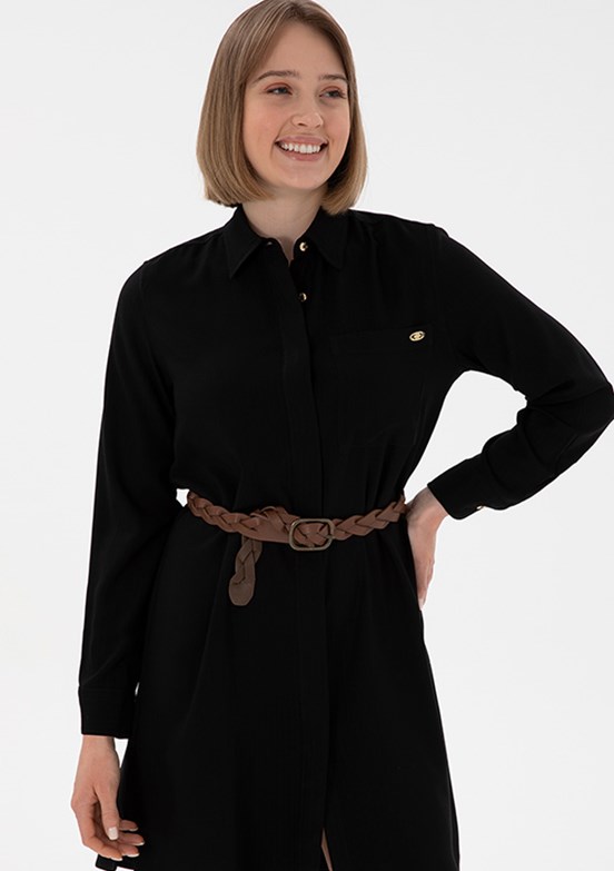 US POLO ASSN Siyah Kadın Culotte Elbise