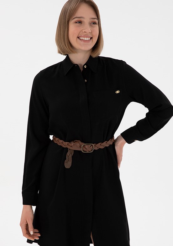 US POLO ASSN Siyah Kadın Culotte Elbise