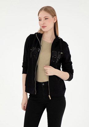 US POLO ASSN Siyah Kadın Basic Sweatshirt