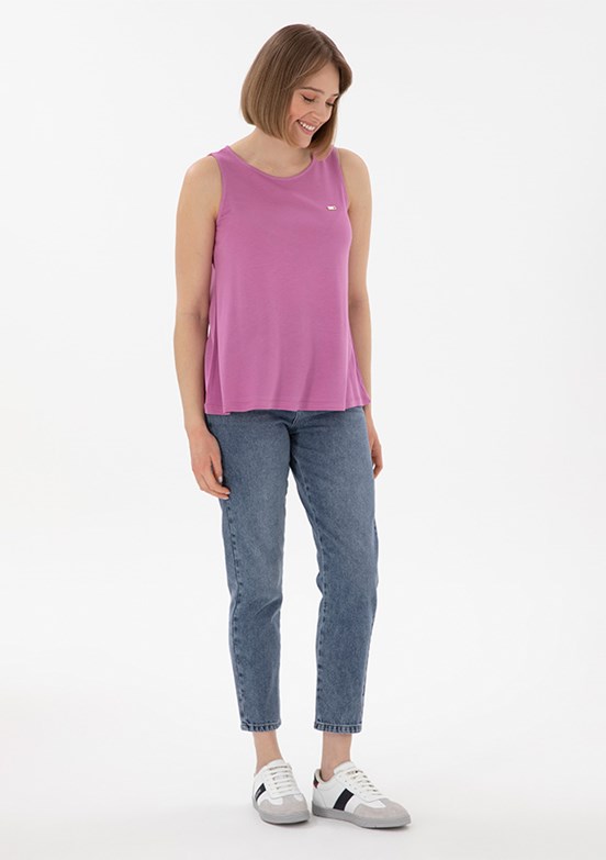 US POLO ASSN Mavi Kadın Mom Jean Pantolon