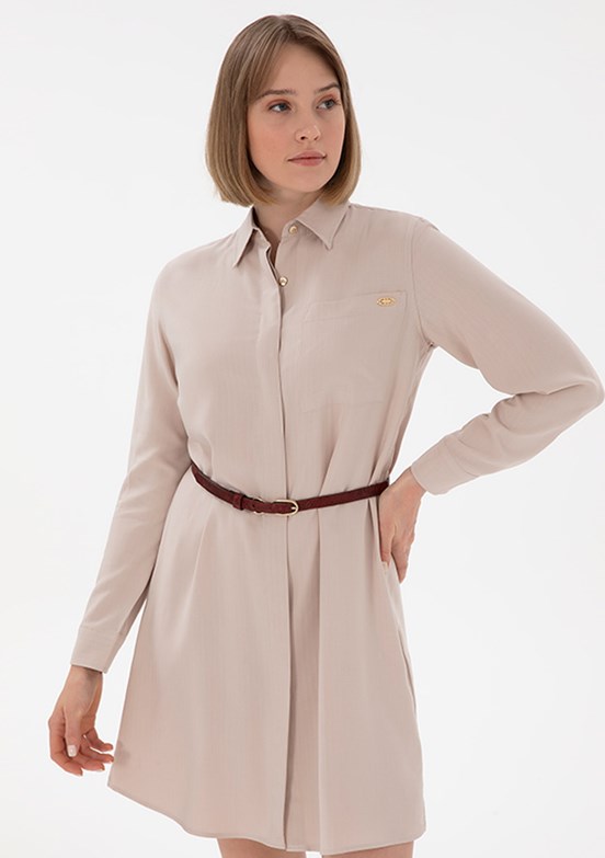 US POLO ASSN Bej Kadın Culotte Elbise