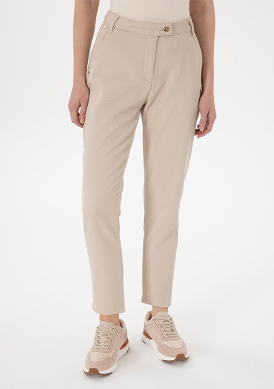 US POLO ASSN Bej Kadın Havuç Pantolon