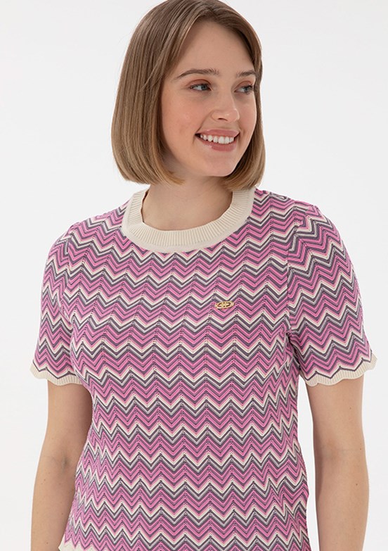 US POLO ASSN Pembe Kadın A-Form Fit Kazak
