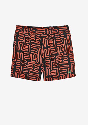 SKECHERS M 5 Inch Allover Print Erkek Siyah Deniz Şortu
