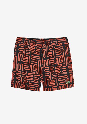 SKECHERS M 5 Inch Allover Print Erkek Siyah Deniz Şortu