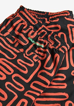 SKECHERS M 5 Inch Allover Print Erkek Siyah Deniz Şortu