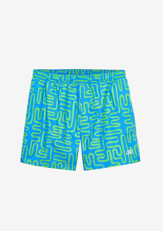 SKECHERS M 5 Inch Allover Print Mavi Erkek Deniz Şortu